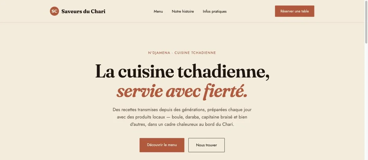 Aperçu du concept Saveurs du Chari