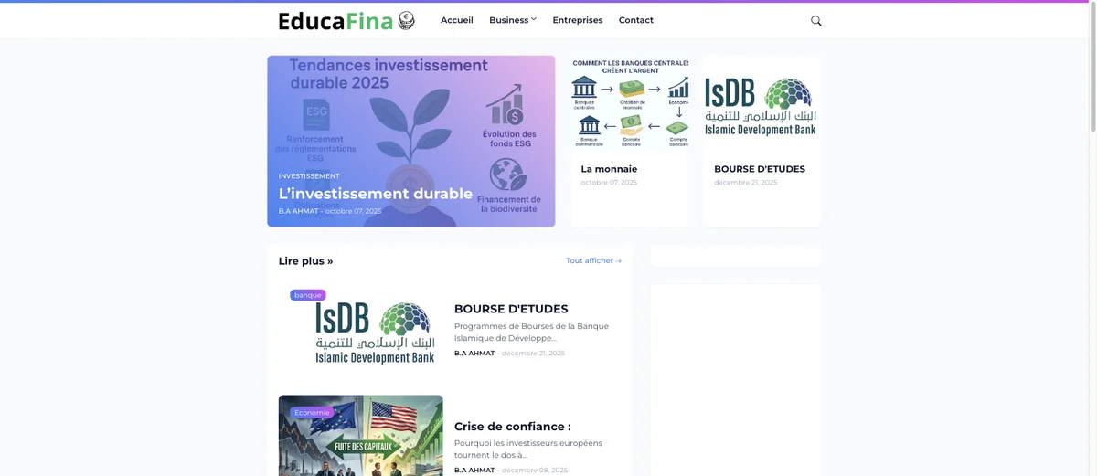 Aperçu du site EducaFina